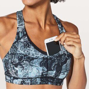 Lululemon Stash N’ Run Bra Eternal Wave Starlight Black / Black